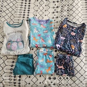 Carter's & Hatley Woodland Creature And Dog Cotton Pajama Set Bundle, Size 6